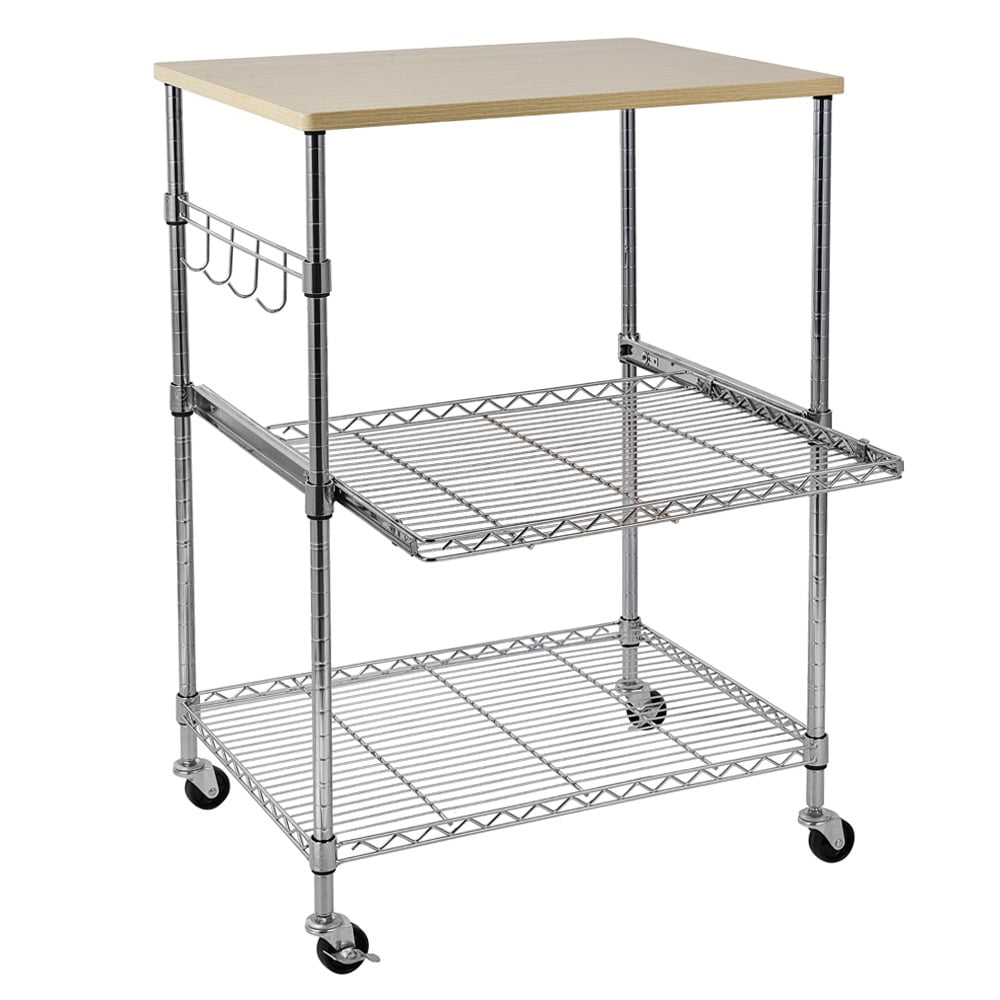 Segmart 3 Tier Rolling Storage Cart With Wheels, Kitchen Island Cart 