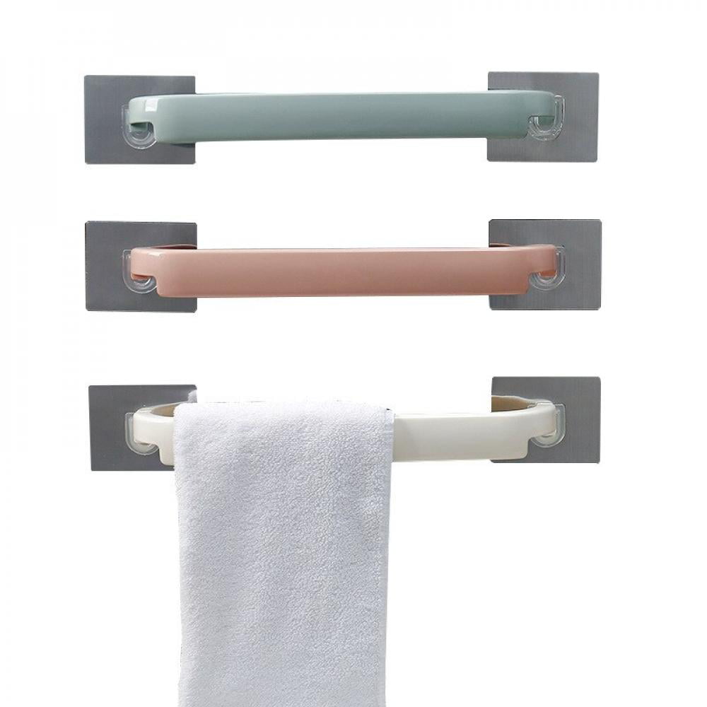 Self Adhesive Wall Mounted Towel Rod Shelf Rack Holder Toilet Roll Paper HangerJ 