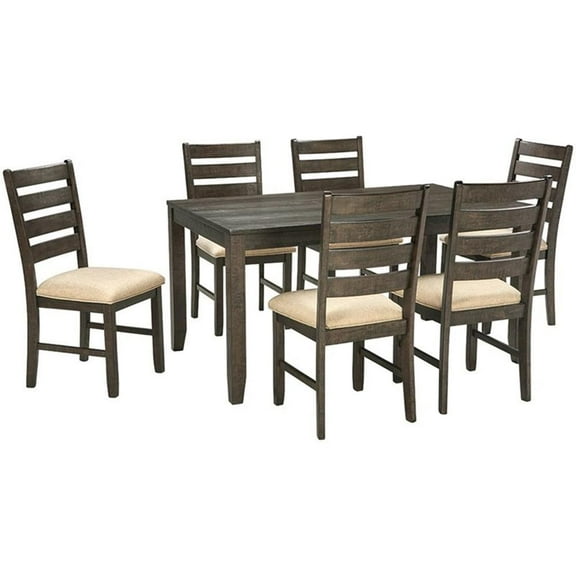 Bowery Hill 7 Piece Dining Table Set in Brown