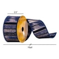 thumbnail image 3 of Vickerman 2.5" x 10 Yards Navy and Gold Abstract Lines Ribbon, 3 of 3