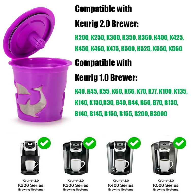 Icafilas For Keurig 2.0 Dual Brew Pro Machine Reusable Keurig Capsule K500  K450 K460 K550 K560 ECO-Friendly Refillable Cup