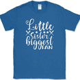 thumbnail image 1 of Little Sister Biggest Fan T-Shirt Funny Baseball Sports Humor Gift Text Tee - Royal Blue, 4XL, 1 of 1