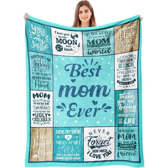 LHSHID Gifts for Mom Mom Gifts Birthday Gifts for Mom Mom Birthday Gifts Mom Gift from Daughter Son New Mom Gifts Best Mom Ever Gifts Idea Mom Gifts for Christmas Mothers Day Blanket 30"x40"