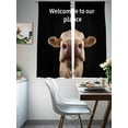thumbnail image 4 of Funny Cow Sheer Curtains 72 Inch Length 2 Panels Set Window Treatments, Welcome To OUR Place Modern Retro Rod Pocket Semi Curtains for Living Room/Bedroom/Kitchen Décor, 104"W x 72"L, 4 of 7