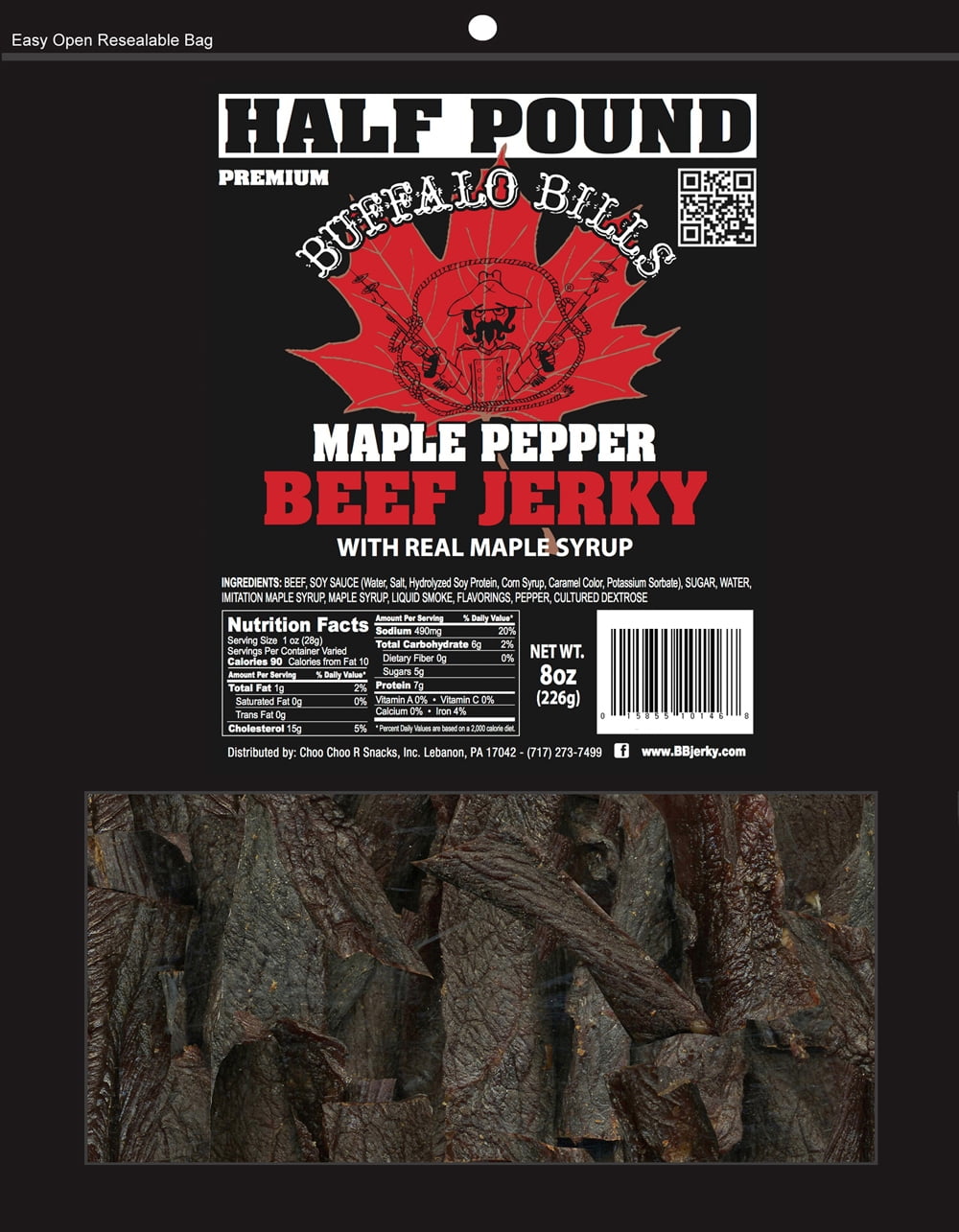 Buffalo Bills 8oz Premium Maple Pepper Beef Jerky Packs (three 8oz beef jerky packs)