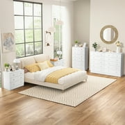 UBesGoo 7 Drawer Wood Dresser for Bedroom, Chest of Drawers, Storage Organization Unit for Clothing, White