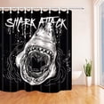 thumbnail image 1 of ARTJIA Shark Decor White Shark Attack in Sea for Black White Polyester Fabric Bathroom Shower Curtain 66x72 inches, 1 of 1
