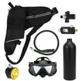 thumbnail image 2 of Juego de tanque de oxígeno para buceo de 1L, equipo de respiración subacuática portátil, equipo de tanque de buceo, color negro, 2 of 10