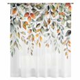 thumbnail image 2 of Orange Green Eucalyptus Leaves Sheer Curtains 96 Inches Long, Fall Botanical Watercolor Light Filering Curtains, Privacy Drapes Simi Floor to Veiling Curtain for Living Room Large Window Treatment, 2 of 9