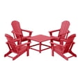 thumbnail image 2 of WestinTrends Malibu 5-Piece HDPE Adirondack Chair Outdoor Patio Square Table Conversation Set, Red, 2 of 15