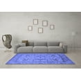 thumbnail image 3 of Ahgly Company Machine Washable Indoor Round Oriental Blue Industrial Area Rugs, 8' Round, 3 of 4