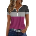 thumbnail image 5 of Kezqiaxn Button Down Shirts for Women Striped Short Sleeve Collared Summer Tops Fashion Trendy Business Work Blouses, 5 of 6