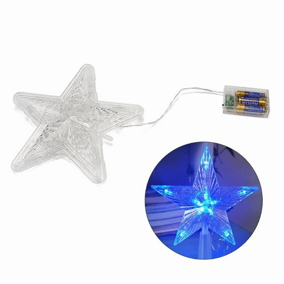 (1pc) LED Christmas tree top star light-blue 30 lights (without battery)