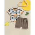 thumbnail image 3 of Toddler Baby Boy Summer Outfit Farm Duck Goose Print Short Sleeve T-Shirt and Shorts Set 2Pcs Country Clothes, 3 of 7