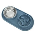 thumbnail image 3 of Cuencos de agua y comida para mascotas Cuencos dobles antideslizantes y extraíbles para perros y gatosAzul, 3 of 12