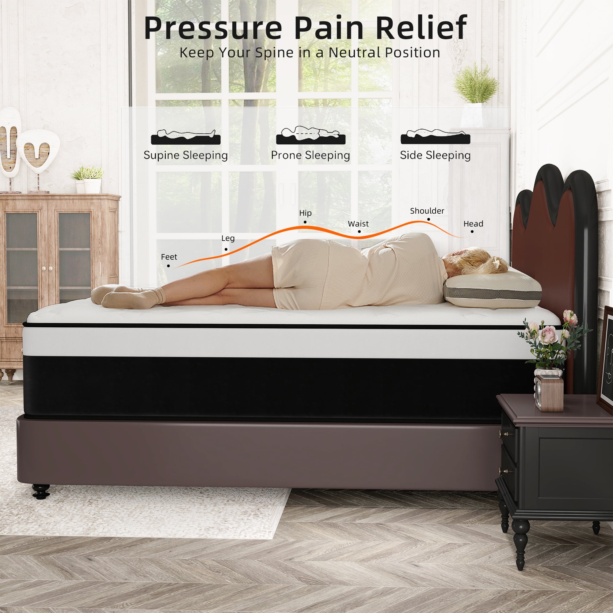 CICIMLU 8 inch Twin Mattress,Medium Comfort Twin Size for Adult Hybrid Mattress in a Box