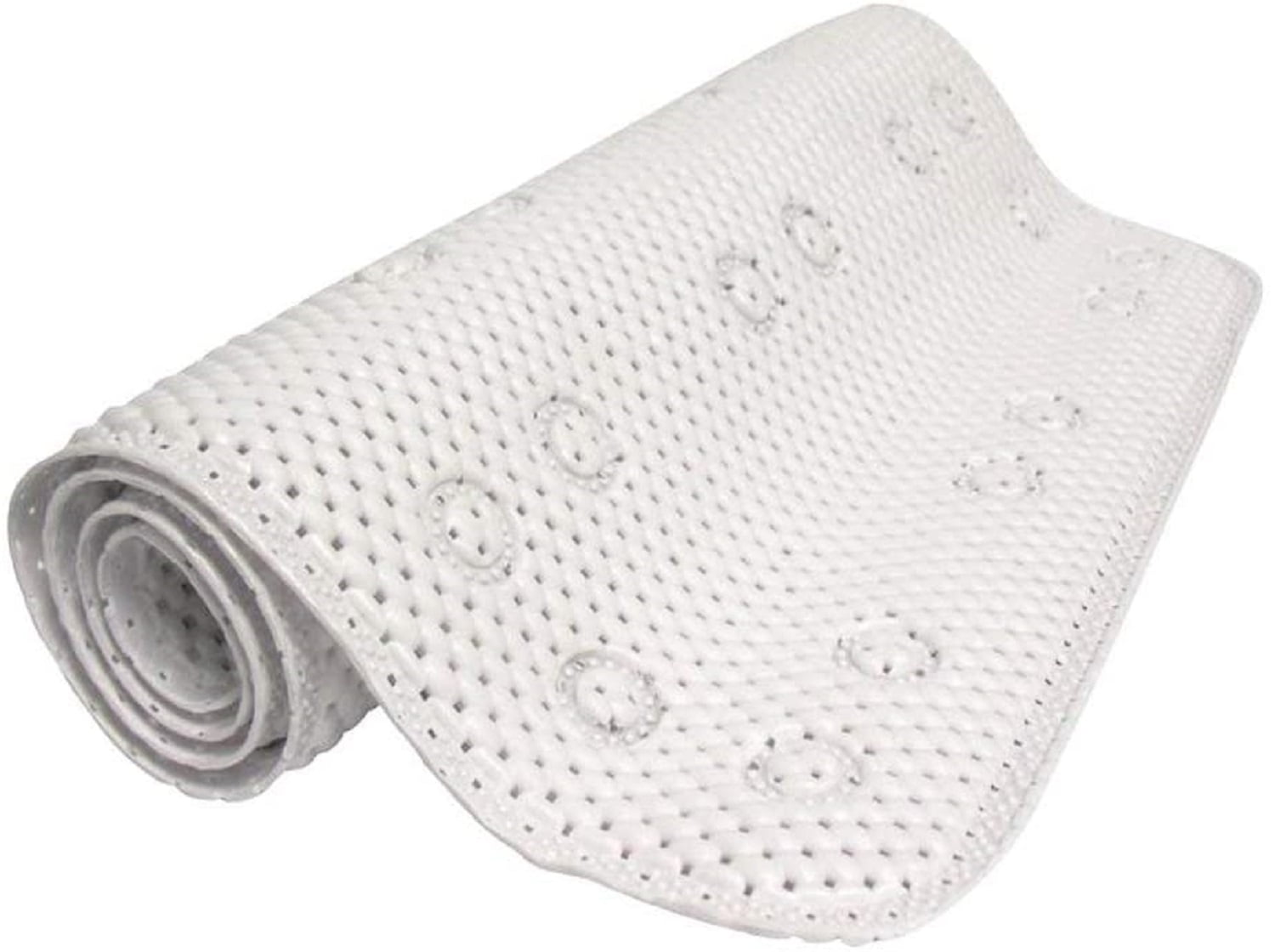 Dependable Industries Inc. Essentials Soft Waffle PVC Foam Cushioned Texture Spa Quality Bathroom Tub & Bath Mat Anti-Slip 27.5' x 16' White