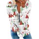 thumbnail image 2 of Pntutb, camiseta informal de manga larga con cuello en V de Navidad para mujer, blusa holgada con estampado de otoño, tops con cremallera Pntutb Pntutb-5401, 2 of 5