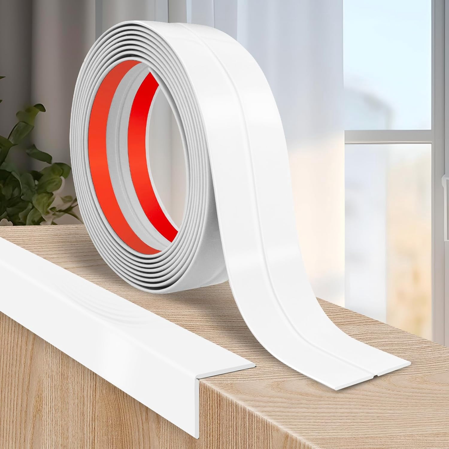 Flexible Wall Corner Protector Trim Peel and Stick Edge Guard Self Adhesive Molding Strip for Wall and Ceiling Brown Walnut Wood Grain 0.8 in x 40 Ft