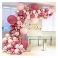 thumbnail image 1 of Kit de guirnalda de globos Zefei Wu rosa y blanco 98 piezas, 1 of 4