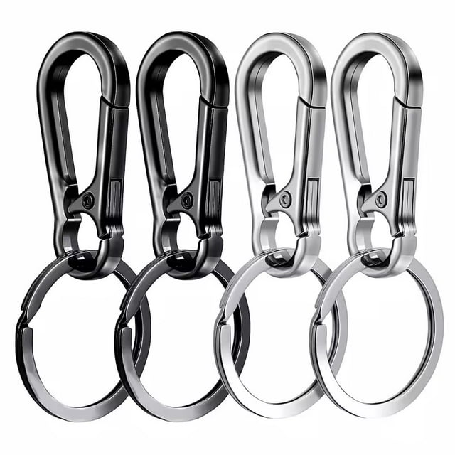 4Pcs Carabiner Clip Keychain Metal Carabiner Shape Key Ring Keyring Key Holder Clips Hook Holder Organizer for Car Keys Finder