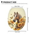 thumbnail image 6 of SEANATIVE Sunflower Horse Butterfly Toilet Seat Covers for Bathroom Easy to Clean Soft Plush Seat Fits Most Toilet Lids Soft Toilet Tank Cover Seat Covers Home Decor, 6 of 6