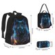 thumbnail image 2 of Disketp Cool Blue Light Wolf Mochila Estampada de Gran Capacidad con Lonchera y Estuche, Set de 3 Piezas para Estudiantes, 2 of 7