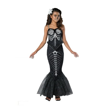 Skeleton Mermaid Girls Tween Scary Mythical Creature