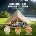 thumbnail image 2 of KFFKFF Fabric Yurt Shelter, All-Weather 4m/13.12 ft Camping Tent, Equipped with Stove Jack, Accommodates 6 Individuals, Ideal for Family Outdoors, Hunting, and Gatherings, 2 of 9