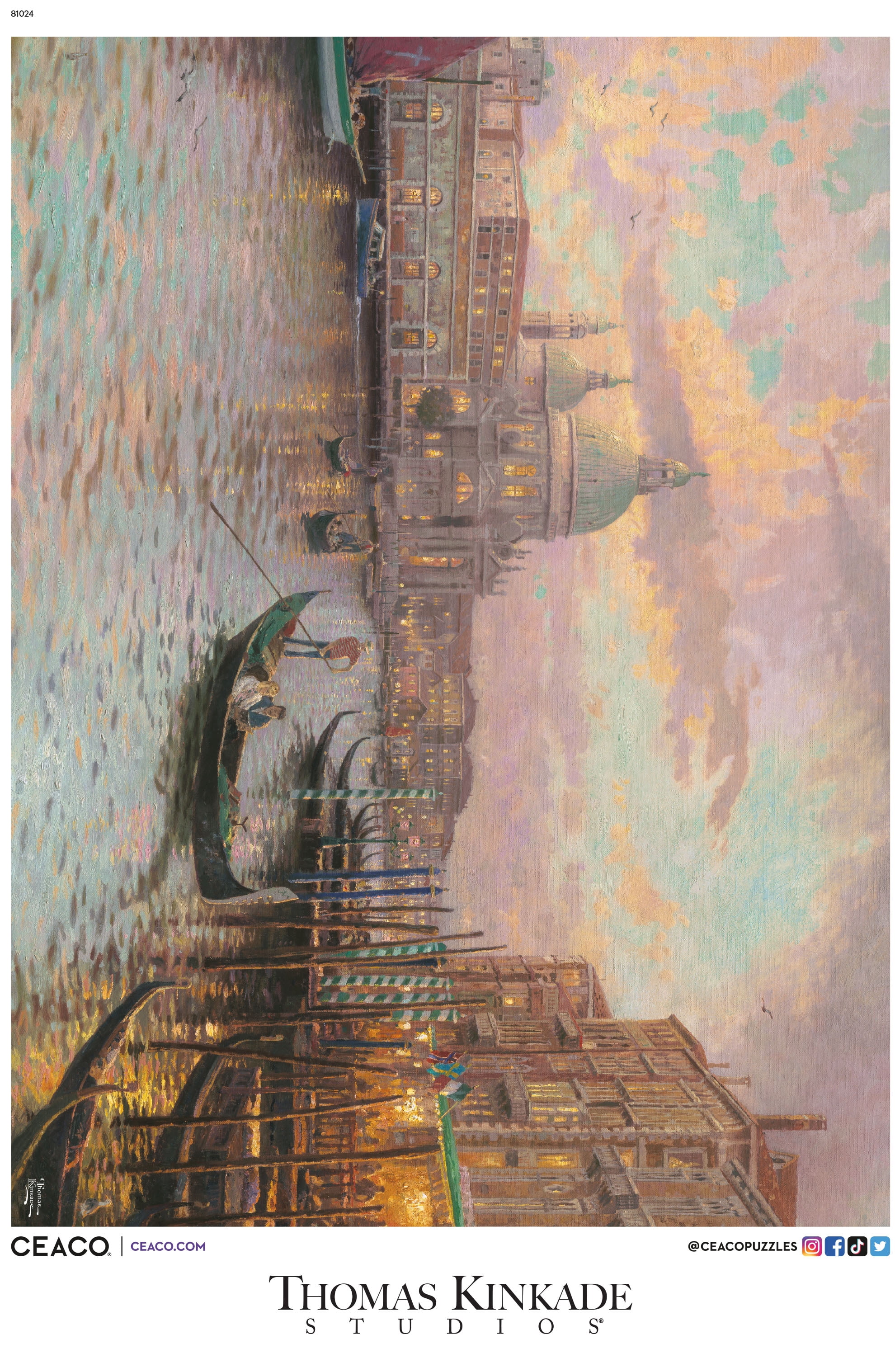 Ceaco Thomas Kinkade Venice 1000-Piece Interlocking Jigsaw Puzzle for Children Ages 14+