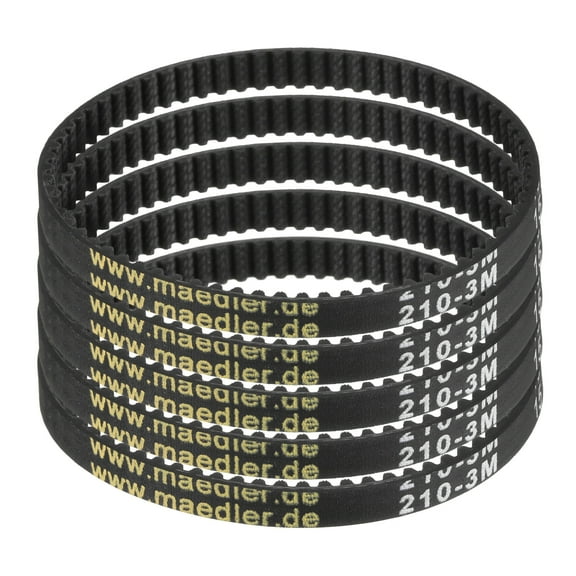 5 Packs HTD-3M Rubber Timing Belt 70 Teeth, 210mm Pitch Length x 6mm Width x 2.4mm Height, Pulley Timing Belt