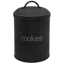AuldHome Design Black Enamelware Cookie Jar, Large Modern Farmhouse Treats Canister