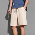thumbnail image 2 of BXINGOHAI Mens Shorts Drawstring Athletic Vacation Elastic Waist Summer Shorts for Men Lightweight Casual Trendy Shorts Khaki,XL, 2 of 5