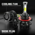 thumbnail image 2 of For Jeep Liberty 2008-2011 6000K Front 9008/H13 LED Headlight Hi/Lo+9145/H10 Fog Lamp 4 Bulb Combo, 2 of 11