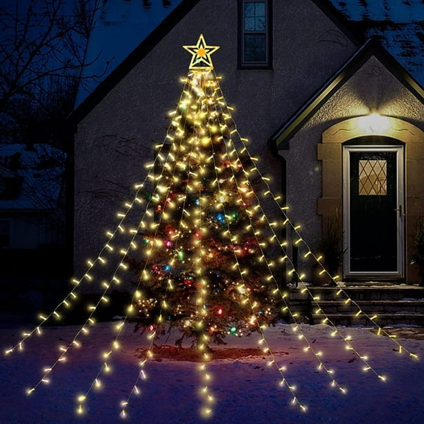 Guirlande Lumineuse LED Sapin Noël Etoile Lumière Extérieur