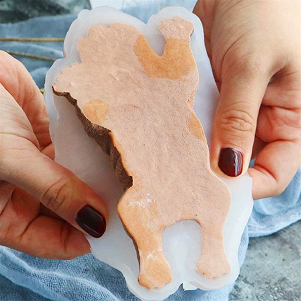 Moule 3D en silicone avec tête de chien en peluche : sucette Moule 3D en silicone avec tête de chien en peluche : sucette