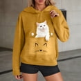 thumbnail image 2 of XPMWRP Cute Cat Sweatshirt for Women Casual Graphic Hoodie Fashion Animal Print Long Sleeve Pullover Oversized Tops Yellow S, 2 of 8