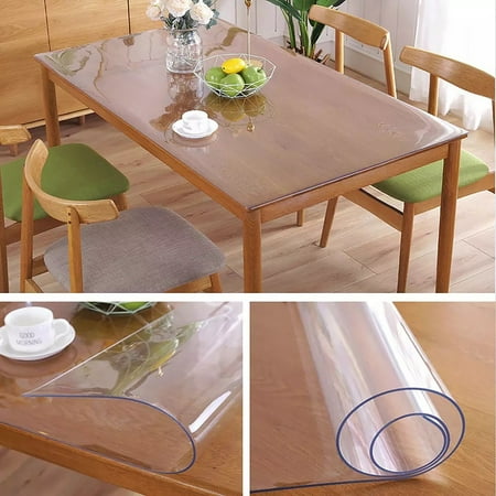 

Premium (70 Wide) Clear Plastic Vinyl Pvc Fabric Table Cover Protector Tablecloth for Dining Room Table 70 x 432