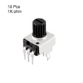 thumbnail image 2 of Uxcell 1K Ohm Film Potentiometer Variable Resistors Single Turn Rotary Carbon Metal Silver Tone 10pcs, 2 of 4