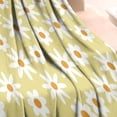 thumbnail image 3 of Beige Daisy Flower White Blooms Pattern Blanket,Comfortable Soft Flannel Throw Blanket,All Season,Warm Lightweight Blankets for Sofa Bed Couch Living Room Chair,30"x40", 3 of 4