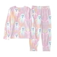 thumbnail image 3 of CUZIBR Girls Halloween Pajamas Toddler Long Sleeve Ghost Pumpkin Graphic Loungewear Sets Crew Neck Top And Pants 2 PC Set Funny Homewear,Light Pink,2-3 Years, 3 of 3