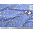 thumbnail image 3 of Soimoi Blue Silk Fabric Garden Tool Hardware Printed Fabric 1 Yard 44 Inch Wide, 3 of 3