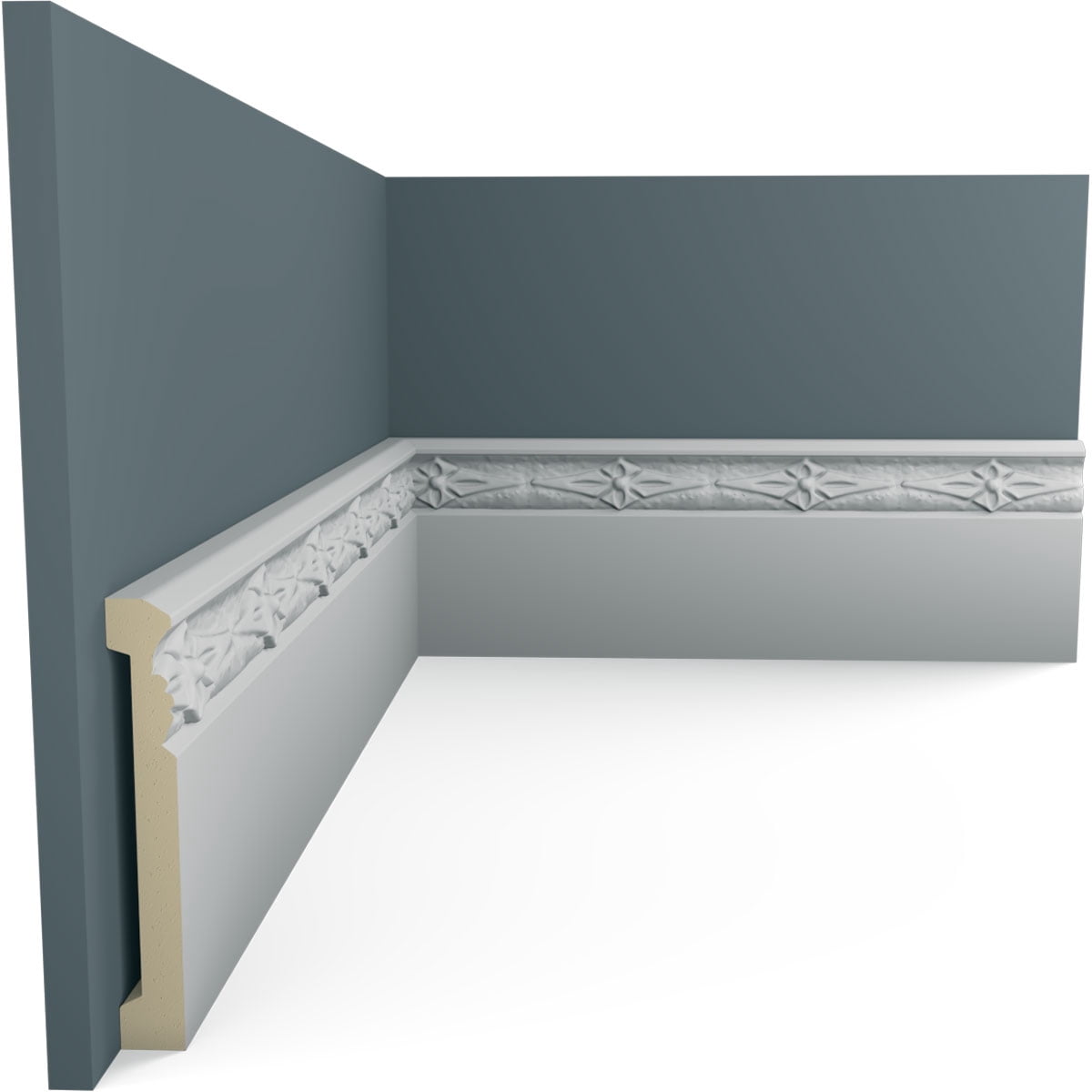 Ekena Millwork 4"H x 5/8"P x 94 1/2"L Sussex Baseboard Moulding