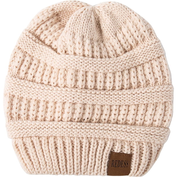 REDESS Slouchy Oat Beanie Hat for Women Winter Warm Knit Cap  display picture 1