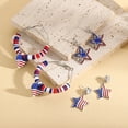 thumbnail image 4 of Patriotic Earrings for Women - 4th of July American Flag Dangle Earrings, PU Leather Red White Blue USA Themed Jewelry, for Independence Day & Everyday Outfits, 4 of 6