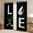thumbnail image 2 of Homewish Ice Hockey Lovers Curtains Pack of 2 (42x84 Each),Ball Sport Game Curtains Blackout,White Black Bedroom Curtains For Teens,Luxury Bedroom Decor, 2 of 6