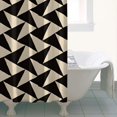 thumbnail image 4 of Black Beige Chevron Pattern Shower Curtain 36"x72" ,Bathroom Decorative Shower Curtains Set with 12 Hooks,Modern Waterproof Washable Shower Curtain, 4 of 6