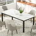 thumbnail image 2 of Modern Industrial Dining Table for 6-8 – Rectangular Kitchen & Dining Room Table with Wooden Top, Sturdy Metal Legs, Rounded Corners – Versatile as Conference or Writing Desk – White , 2m x 0.9m, 2 of 7