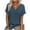 Navy, variant on Women Fashion Spring And Summer Clothing Solid Color T-shirt V-neck Short Sleeve Top