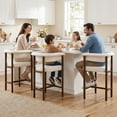 thumbnail image 3 of Primy Counter Height Bar Stool with Padded Arms, Modern Fabric Upholstered Dining Room Barstools Kitchen Island Armchair with Footrest+Curved Backrest, 3 of 7